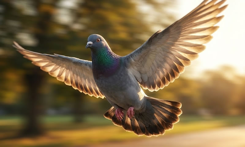 ハトの飛翔