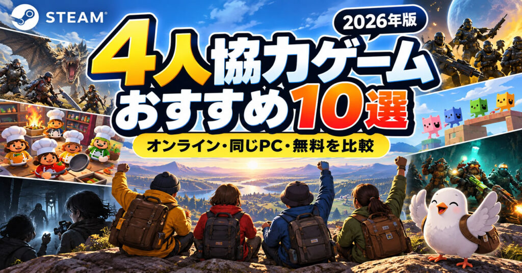 Steamの4人協力ゲームおすすめ10選｜オンライン・同じPC・無料を比較【2026年】