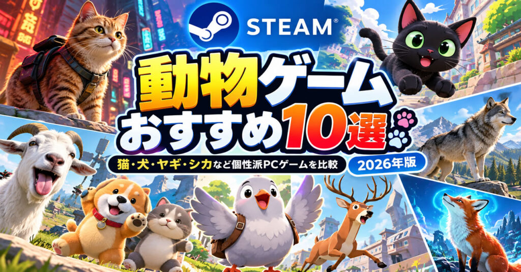 Steamの動物ゲームおすすめ10選｜猫・犬・ヤギ・シカなど個性派PCゲームを比較【2026年】