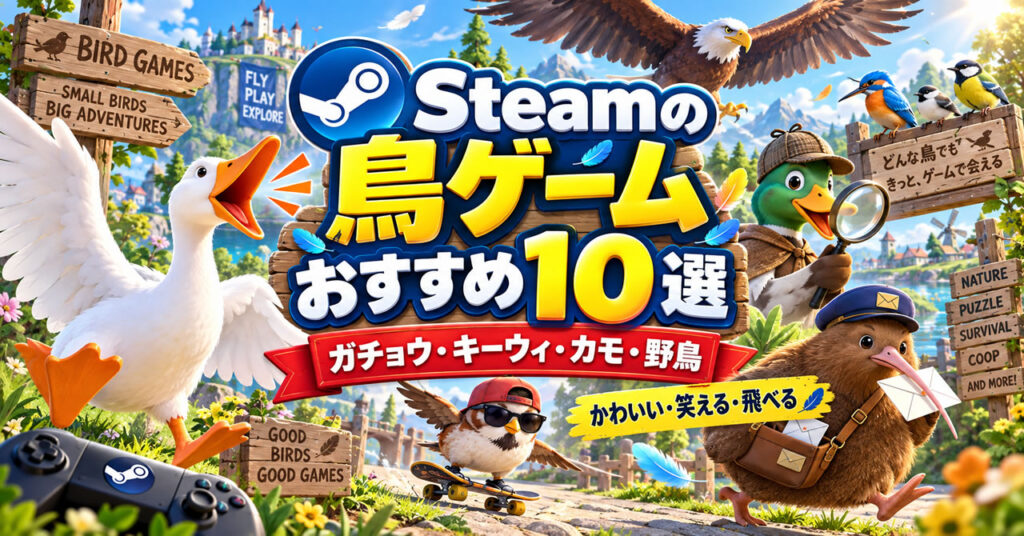 Steamの鳥ゲームおすすめ10選｜ガチョウ・キーウィ・カモ・野鳥など個性豊かな作品を紹介